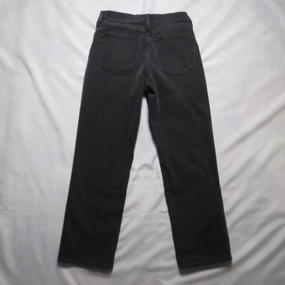 EVERLANE womens JEANS washed black CHEEKY STRAIGHT denim HIGH WAISTSIZE 28R - Picture 10 of 11